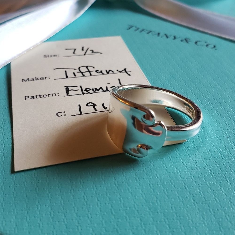 Antique 1911 Tiffany & Co. Flemish Spoon-ring #6 - Picture 4 of 6